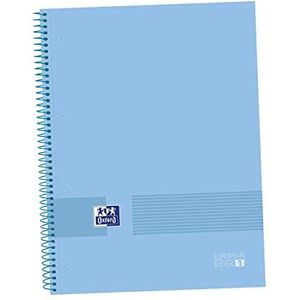 Oxford, A4-notitieboek, elegant, minimalistisch, geruit, 5 x 5, harde kaft, microgeperforeerd, 80 vellen, Europeanbook1, kleur Periwinkle Blue