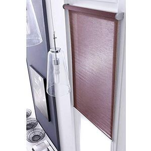 MADECOSTORE rolgordijn, netstof, eenkleurig, taupe – 84 x 250 cm – met boren