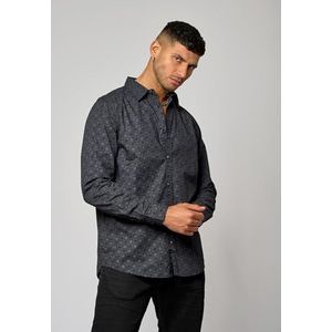 Kaporal, Herenhemd, regular fit, lange mouwen, hemdkraag, model Kally, kleur zwart, maat XXL, Zwart, XXL