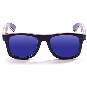 Ocean Sunglasses Wood Venice Beach Zonnebril gemaakt van hout, Frame: Blauw, Glazen: Revo Blue (54001.4)