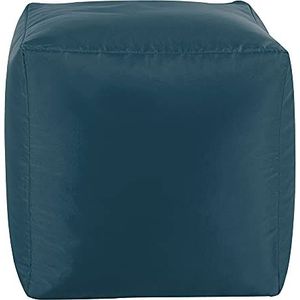 Bean Bag Bazaar ""Kubus"" Hocker, Teal Groen, XXL Zitzak met Vulling, Poef, Woonkamerzitzakken, Zitzak Buiten Weerbestendig, Waterdicht