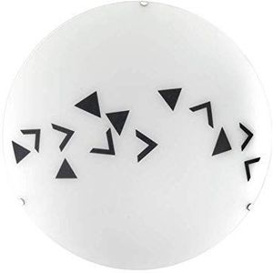 ONLI plafondlamp glas wit gesatineerd met geometrisch patroon