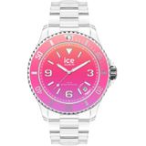 Ice-Watch - ICE clear sunset Pink - Veelkleurig dameshorloge met transparante kunststof band - 021440 (Small)