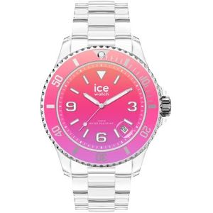 Ice-Watch - ICE clear sunset Pink - Veelkleurig dameshorloge met transparante kunststof band - 021440 (Small)