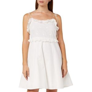 NALLY Dames mini-jurk met spaghettibandjes 12523246-NA02, wit, M, wit, M