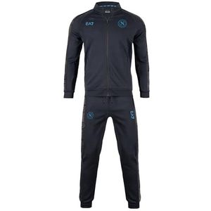 SSC Napoli [EA7] Interlock-pak, lichtblauw, EA7, officieel product, trainingspak zonder capuchon, voetbal 2024/2025, 3XL