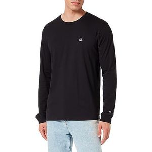Champion Legacy Basics-L-s Crewneck shirt met lange mouwen voor heren, Zwart, L