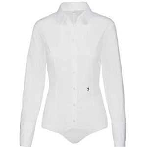 Seidensticker Hemdblouse voor dames, lange mouwen, slim fit, met patroon, strijkvrij, blouse, wit, 42