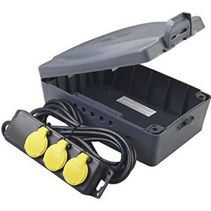 Masterplug WBXIP35/FR-MP IP54 Masterbox 3-voudige stekkerdoos IP44, 3000 W, 230 V, zwart