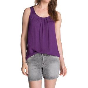 ESPRIT Dames Regular Fit blouse zijdeachtig met ovale V-hals 064EE1F012, Violet (Sunset Purple 554), 40