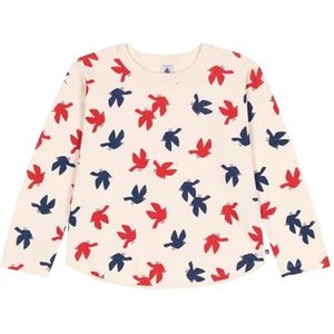 Petit Bateau T-shirt met lange mouwen voor meisjes, ecru/multico, 10 Jaar
