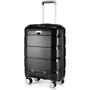 Hauptstadtkoffer - Britz - hardshell koffer met laptopvak, koffer, trolley, rolkoffer, reiskoffer, uitbreidbaar, TSA, 4 wielen, zwart, Handgepäck, Koffer