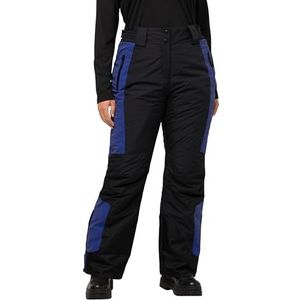 Ulla Popken - Functionele Broek - Donkerlila/Zwart - Licht Gevoerd - Color-Blocking