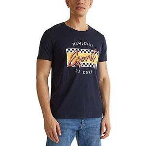 edc by ESPRIT Heren Retro Vibes Print T-shirt, 400/marineblauw, M
