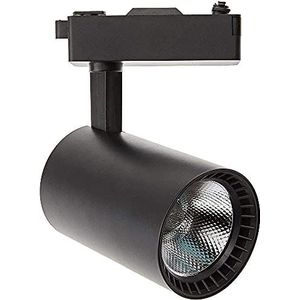 Jandei - Led-railplafondspot 30W, koud wit 6000K, 2200 lumen, 220V 50-60Hz eenfasig, aluminium kleedkamer, vitrine, winkel, kantoor. Kleur Zwart [Energie-efficiëntieklasse F]