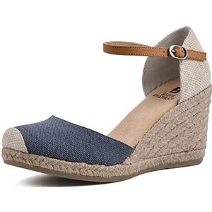 WHITE MOUNTAIN Mamba damessandalen met sleehak, denim/Fab, 42,5 EU