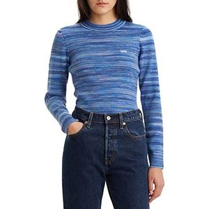 Levi's Crew Rib Sweater Sweatshirt Vrouwen, Tonal Blue Space Dye, XXS