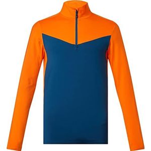 McKINLEY Heren Goran shirt met lange mouwen, Oranje/Blauwe Petrol, XL