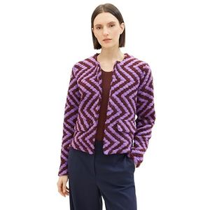 TOM TAILOR Damesblazer, 34120 - Brown Mauve Structure Design, XXS