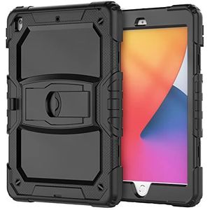 Hoesje compatibel met Samsung TAB A7 10.4 T500/T505/T507 (2020) met standaard, zware robuuste duurzame schokbestendige airbag siliconen all-inclusive tablethoes (zwart)