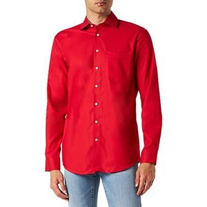 Seidensticker Men's Regular Fit shirt met lange mouwen, rood, 40, rood, 40