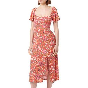 Springfield Midi-jurk met ruches voor dames, rode print, 34