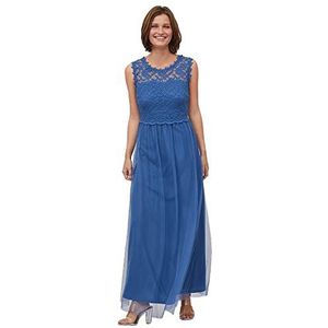 Vila Vilynnea Maxi Dress-Noos partyjurk voor dames, Federal Blue/Detail: elastisch, 44