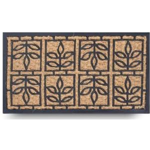 LifeChic Deurmat Spider met kokosvezels, vuilafstotend tapijt voor de entree, rechthoekig, 40 x 70 cm, onderkant van antislip rubber, broeikasdruk