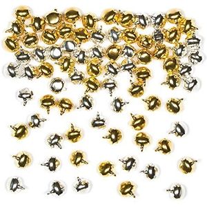 Baker Ross AF831 IJsbelletje in goud en zilver voor kinderen voor het vormgeven van knutselwerk of sieraden (150 stuks), goudkleurig