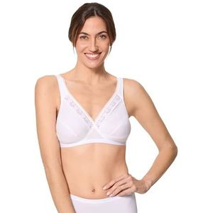 Playtex Set van 2 beha's zonder beugel van katoen voor dames, 2 stuks, Wit, 95B