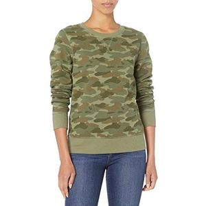 Amazon Essentials Fleece Trui met Ronde Hals (Verkrijgbaar in Grote Maten) Dames, Groene Camo, XL
