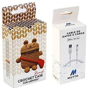 Set Airpods Crochet Brad + USB Lightning-kabel MFI