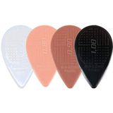 D-Grip plectrum/pick, balkonvorm, 0,70 mm, wit, 6 stuks