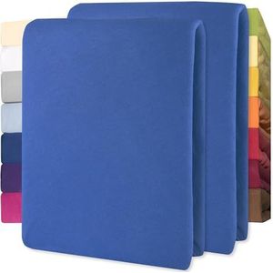 CelinaTex Lucina for Kids Peuter Hoeslaken Dubbelpak 60x120 - 70x140 cm royal blue katoenen hoeslaken