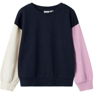 NAME IT Meisjes Nkfvisusan Ls Boxy Sweat Unb Sweatshirt, Dark Sapphire, 116
