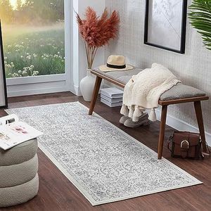 Surya Palermo Vintage tapijt, loper, vloerkleed voor woonkamer en hal, shabby chic natuurlijk tapijt, traditionele boho-tapijtstijl, onderhoudsvriendelijk vloerkleden, grote tapijtlopers, 80 x 220 cm,