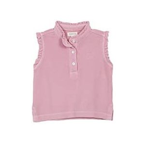 Gocco Poloshirt van roze piqué met kraag en mouwen, voor baby's, Roze, 18-24 Maanden