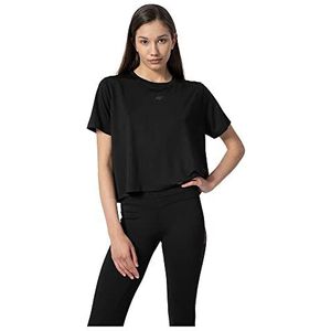 4F T-shirt Fnk F152 Color Deep Black, maat M voor dames, Diepzwart, M