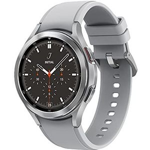 Samsung Galaxy Watch 4 Classic 46 mm smartwatch van roestvrij staal, draaibare lunet, wellness-tracker, fitnesstracker, zilver 2021