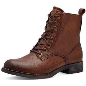 Tamaris Comfort Enkellaarzen voor dames, vetersluiting, met ritssluiting, herfst, cognac, 45 EU