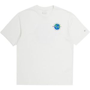 Champion Rochester 1919 Eco Future Circular gerecycled Cotton Graphic S/L T-shirt, crèmewit, M heren SS24, crèmewit., M