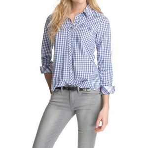 ESPRIT Dames regular fit blouse in Vichy-ruit-look of strepen-look 034EE1F029, blauw (Viola Blue), 38