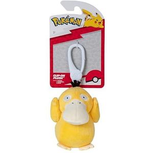 Bizak Pokemon Psyduck Pluche hanger met mini pluche speelgoed, voor sleutels, rugzak, officieel anime-product, cadeau voor peuters of volwassenen (63225177-4)