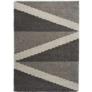 ECCOX - Gobi Hoogpolig tapijt van polypropyleen met jute voet, zacht en duurzaam tapijt, voor ingang, woonkamer, eetkamer, slaapkamer, kleedkamer, grijs (160 x 230 cm)