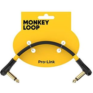 Monkey Loop - Pro Link pedaal gitaar patch - jack plug gehoekt - lengte 20 cm - diameter 6 mm - mat zwart - patchkabel voor pedalen - gitaaraccessoires