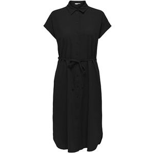 ONLY Dames Onltizana Neri Cotton S/S Dress WVN Noos midi-jurk, zwart, 3XL