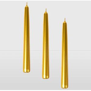 La Briantina Decoratieve kaarsen, goud, hoogte 20 cm x Ø 2 cm