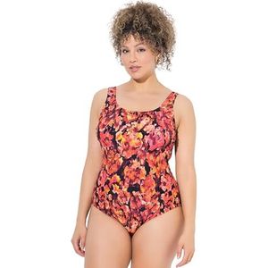 Ulla Popken Badpak  geel / donkeroranje / zwart