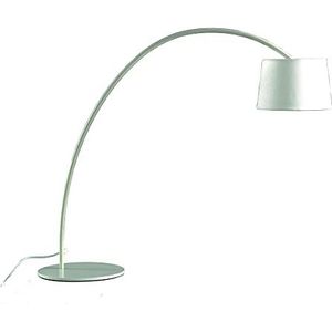 Bureaulamp, tafellamp Miss wit, elegant, modern, bedlampje, tijdloos design, gelakt metaal en lampenkap van stof. G9 LED-lamp, 63 x 75 cm