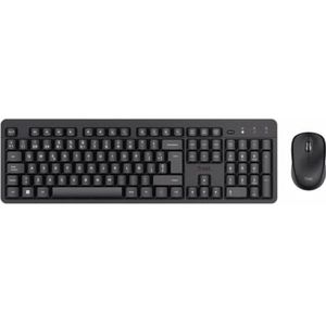 Trust Ymo II Pack Draadloos toetsenbord en muis, Spaans QWERTY-toetsenbord, stille toetsen, lage profieltoetsen, lekvrij, een USB-ontvanger, Windows, Mac, PC, laptop, zwart